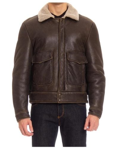 Salvatore Santoro Jackets > leather jackets - Marron
