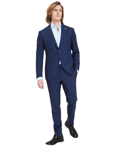 Luigi Bianchi Single Breasted Suits - Blue