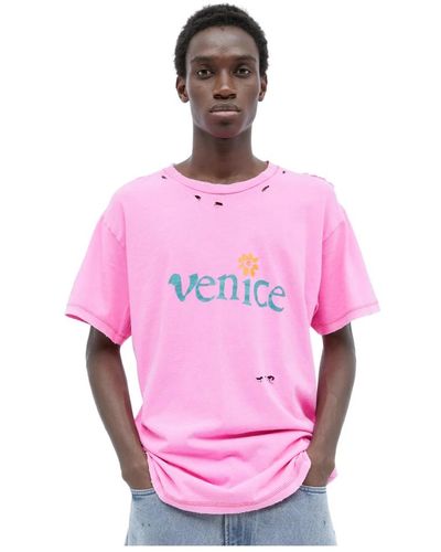 ERL Venice distressed t-shirt - Rosa
