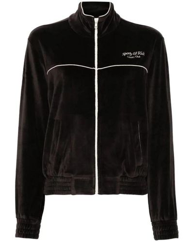Sporty & Rich Velour track jacket - Nero