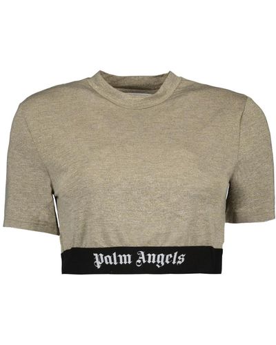 Palm Angels Kurzarm crop t-shirt - Grau