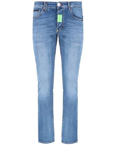 Philipp Plein Slim fit blaue denim jeans