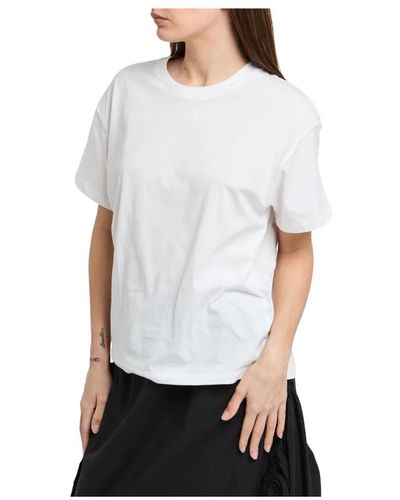 Manila Grace Weiße baumwoll-halbarm t-shirt ila grace