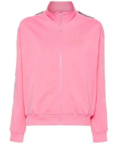 Moschino Rosa baumwoll-logo-band-sweatshirt - Pink