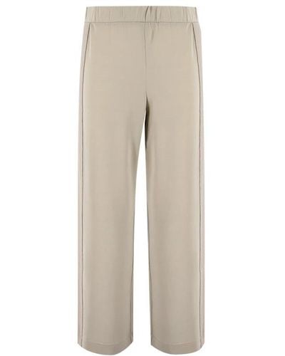 Le Tricot Perugia Wide Trousers - Natural