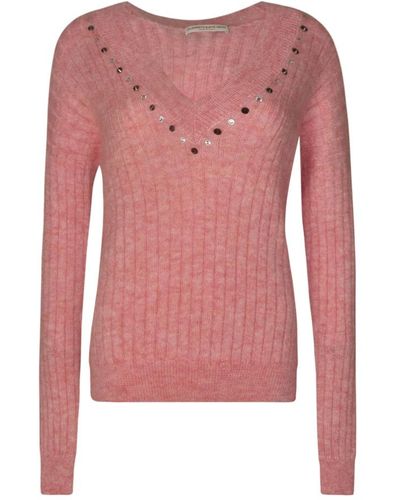 Alessandra Rich V-Neck Knitwear - Pink