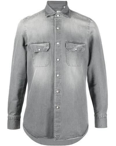 Finamore 1925 Denim Shirts - Grey