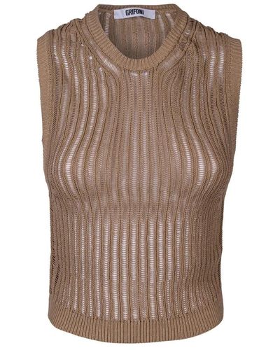 Mauro Grifoni Sleeveless tops - Marrone