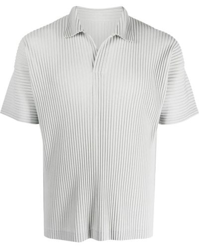 Issey Miyake Short Sleeve Shirts - Grau