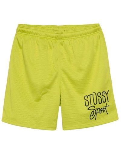 Stussy Gelbe mesh-shorts avocado grün
