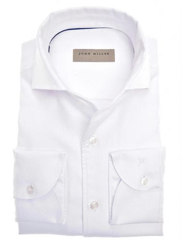 John Miller Maßgeschneidertes hemd mit stilvollen details - Weiß
