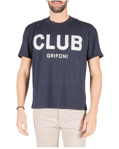 Mauro Grifoni T-Shirt Waffle Club - Blau