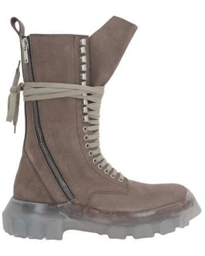 Rick Owens Lace-Up Boots - Gray