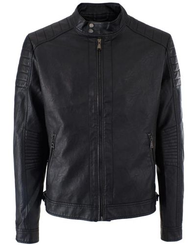 Yes-Zee Leather Jackets - Black