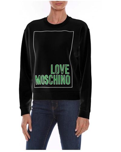 Love Moschino Luxuriöser schwarzer baumwollpullover