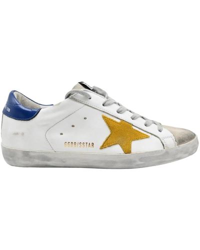 Golden Goose Weiße sneakers mit stern und blauem rücken