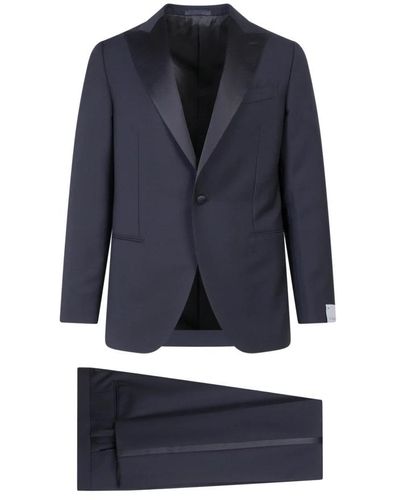 Caruso Single Breasted Suits - Blue