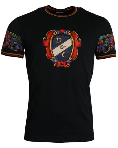 Dolce & Gabbana Schwarzes logo print crew neck t-shirt