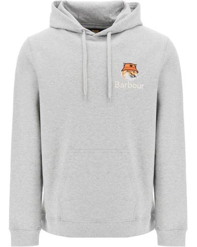 Barbour Maison kitsuné hoodie - Grau
