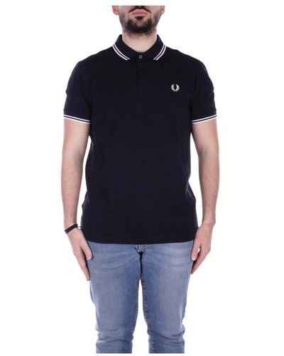 Fred Perry Blau logo front polo shirt