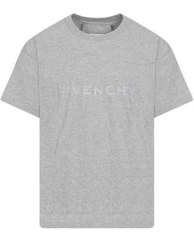 Givenchy Graues melange baumwoll t-shirt kurzarm