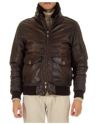 Moorer Leather Jackets - Brown