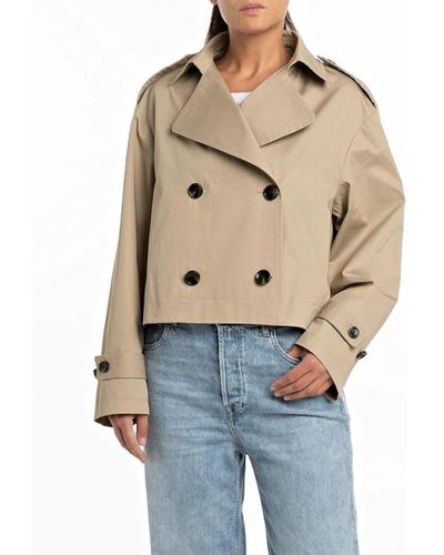 Replay Trench Coats - Natural