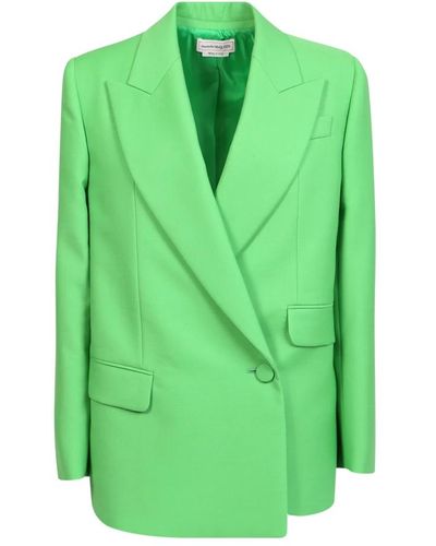 Alexander McQueen Esta chaqueta de doble pecho de alexander mc queen cuenta con un corte contemporáneo - Verde