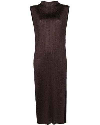 Issey Miyake Elegantes schwarzes kleid für frauen - Braun
