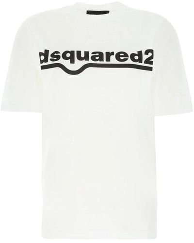DSquared² Baumwoll-Logo-T-Shirt - Weiß