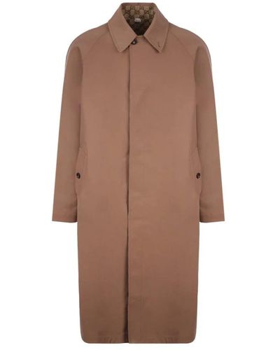 Gucci Single-Breasted Coats - Brown