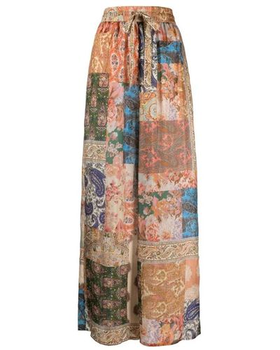 Zimmermann Bohemian paisley pantalones de seda - Multicolor