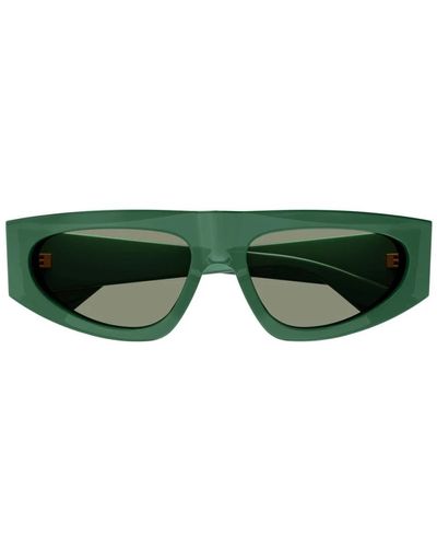 Bottega Veneta Geometric Frame Sunglasses - Green