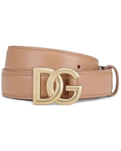 Dolce & Gabbana Cintura in pelle rosa antico con fibbia dg - Neutro