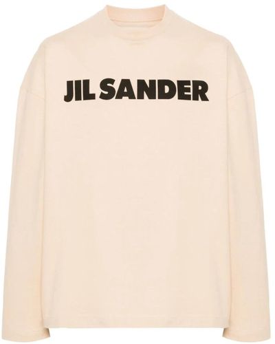 Jil Sander Logo print crew neck t-shirt,r baumwoll-logo-t-shirt - Natur