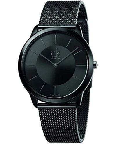 Calvin Klein Orologio al quarzo con quadrante nero e cinturino in acciaio