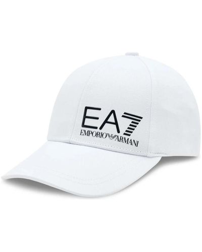 EA7 Cappellino da baseball casual bianco/nero