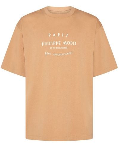 Philippe Model Baumwoll T-Shirt - Natur