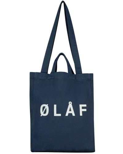 OLAF HUSSEIN Tote Bags - Blue