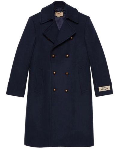 Gucci Coats > double-breasted coats - Bleu