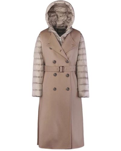 Moorer Chaleco versátil de cashmere/lana de doble tejido con chaqueta de plumas desmontable - Marrón
