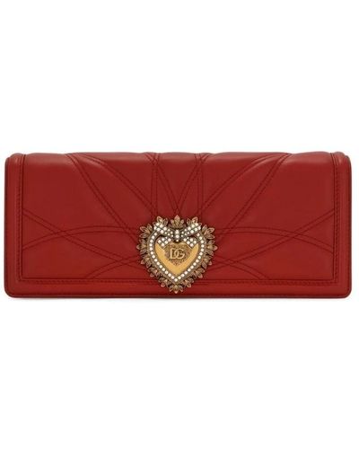 Dolce & Gabbana Rote logo-plaque leder clutch tasche