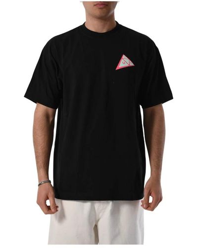 Huf Baumwoll-t-shirt mit front- und rückendruck - Schwarz
