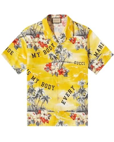 Gucci Short Sleeve Shirts - Yellow
