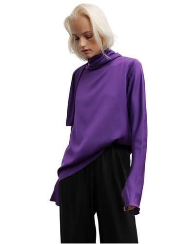 Ahlvar Gallery Rika silk blouse violet - Morado