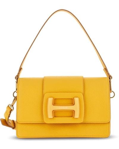 Hogan Feminine flap-tasche mit h-schnalle - Gelb