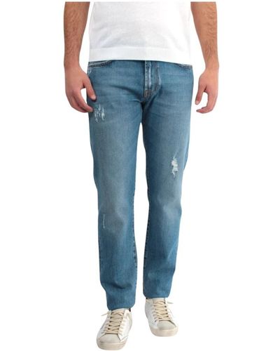 Roy Rogers Blaue jeans slim fit knopfverschluss