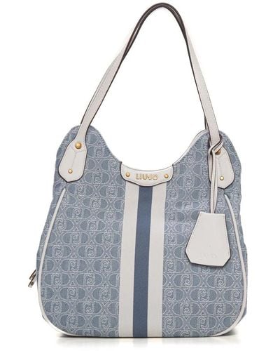 Liu Jo Logo print satchel bucket bag - Blu