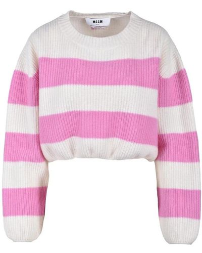 MSGM Round-Neck Knitwear - Pink