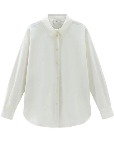 Woolrich Camisa de popelina blanca - Blanco